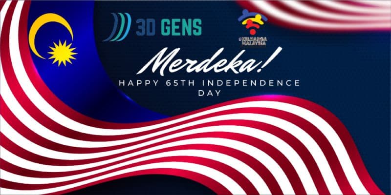 MERDEKA! MERDEKA! MERDEKA!🇲🇾 3D GENS Sdn Bhd would like to wish to all Malaysians Happy 65th Indepen